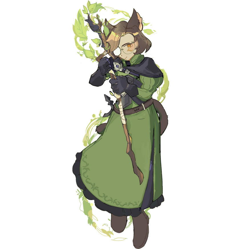 G'raha Tia, a red Miqot'e, leans on top of Khed'a's head with a playful smile. Khed'a looks up at G'raha with a happy expression.